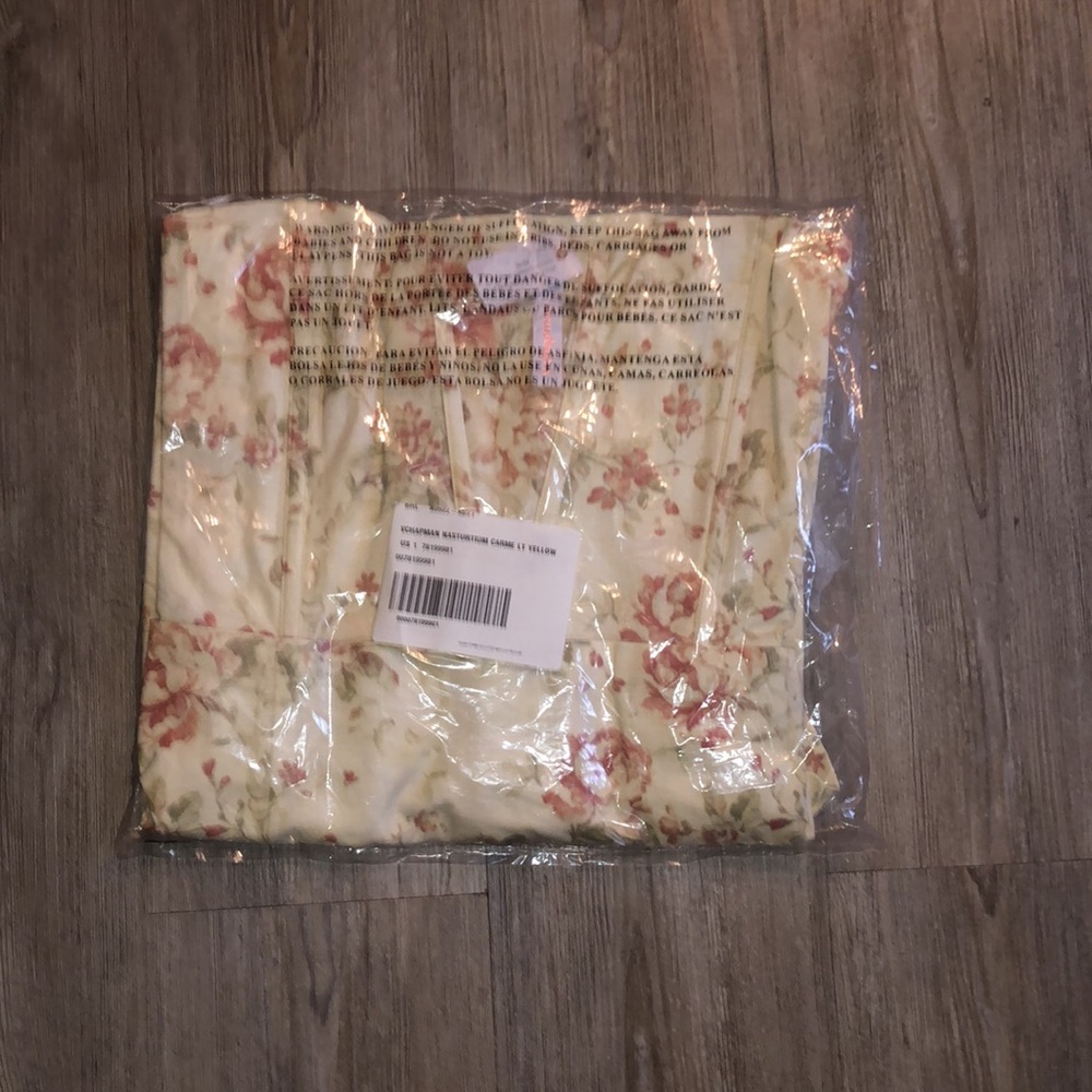 V. Chapman Nasturtium dress yellow floral micro mini dress romantic modern Sz 12 - Picture 6 of 7
